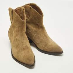 مملوكة مسبقًا حذاء بوت بطول الكاحل إيزابيل مارانت سويدي بيج مقاس 38