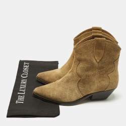 مملوكة مسبقًا حذاء بوت بطول الكاحل إيزابيل مارانت سويدي بيج مقاس 38