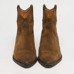 مملوكة مسبقًا Isabel Marant Dewina Size 39 Green Suede Ankle Length Boots