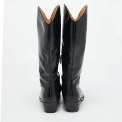 مملوكة مسبقًا Isabel Marant Size 38 Black Leather Cowboy Knee Length Boots