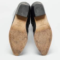 مملوكة مسبقًا Isabel Marant Size 38 Black Leather Cowboy Knee Length Boots