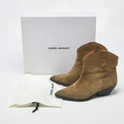 مملوكة مسبقًا حذاء بوت بطول الكاحل إيزابيل مارانت سويدي بيج مقاس 38