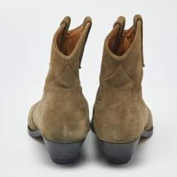 مملوكة مسبقًا حذاء بوت بطول الكاحل إيزابيل مارانت سويدي بيج مقاس 38