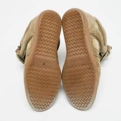 Pre Owned حذاء رياضي إيزابيل مارانت بيكيت جلدي ورمادي بكعب روكي مقاس 40