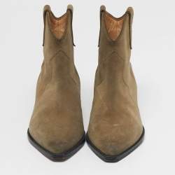 مملوكة مسبقًا حذاء بوت بطول الكاحل إيزابيل مارانت ديوينا سويدي أخضر مقاس 39