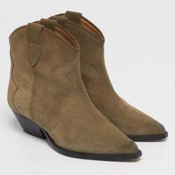 مملوكة مسبقًا حذاء بوت بطول الكاحل إيزابيل مارانت ديوينا سويدي أخضر مقاس 39