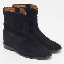 Pre Owned Isabel Marant Crisi Size 39 Black Suede Ankle Length Boots