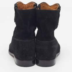 Pre Owned Isabel Marant Crisi Size 39 Black Suede Ankle Length Boots