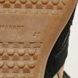 Pre Owned حذاء رياضي ايزابيل مارانت بيكيت سويدي وكانفاس  بيج / أسود  كعب روكي مقاس 38