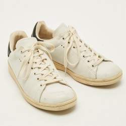 Pre Owned حذاء رياضي ايزابيل مارانت منخفض من أعلى جلد أسود و أبيض مقاس 39