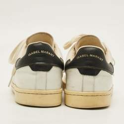 Pre Owned حذاء رياضي ايزابيل مارانت منخفض من أعلى جلد أسود و أبيض مقاس 39