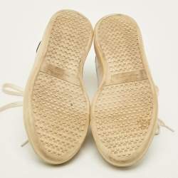 Pre Owned حذاء رياضي ايزابيل مارانت منخفض من أعلى جلد أسود و أبيض مقاس 39