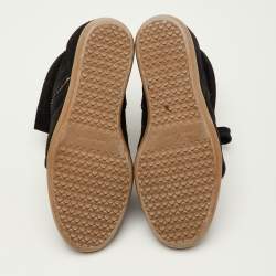 مملوكة مسبقًا Isabel Marant Bobby Size 40 Black Perforated Suede Lace Up Wedge Sneakers