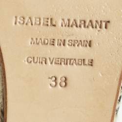 Pre Owned Isabel Marant Size 38 Navy Blue Suede Wedge Sandals