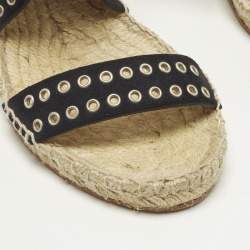 Pre Owned Isabel Marant Size 38 Navy Blue Suede Wedge Sandals