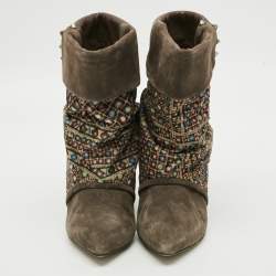 مملوكة مسبقًا Isabel Marant Size 38 Multicolor Leather and Suede Ankle Length Boots