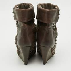 مملوكة مسبقًا Isabel Marant Size 38 Multicolor Leather and Suede Ankle Length Boots