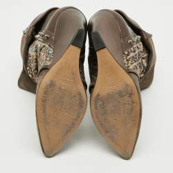 مملوكة مسبقًا Isabel Marant Size 38 Multicolor Leather and Suede Ankle Length Boots