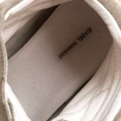 Pre Owned Isabel Marant Moos Green Suede Bekett Wedge Sneakers Size 38