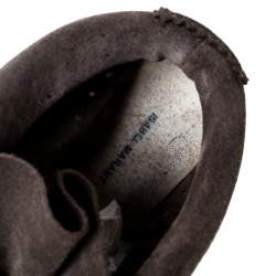 Pre Owned Isabel Marant Brown Suede Leather Bobby Wedge Sneakers Size 36