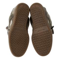 Pre Owned Isabel Marant Green Suede Bekett Wedge High Top Sneakers Size 36