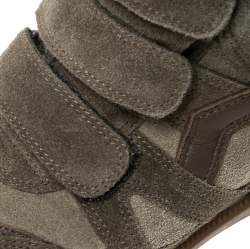 Pre Owned Isabel Marant Green Suede Bekett Wedge High Top Sneakers Size 36