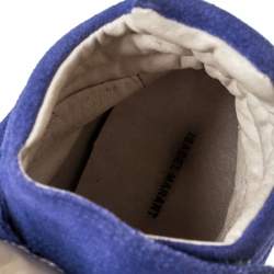 Pre Owned Isabel Marant Blue Suede And Leather Trim Bekett Wedge Sneakers Size 37