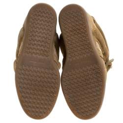 Pre Owned Isabel Marant White/Beige Suede And Leather Bekett Wedge Sneakers Size 38