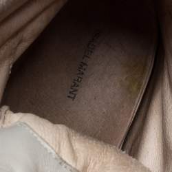 Isabel Marant Beige Printed Canvas and Suede Bekett Wedge Sneakers Size 40