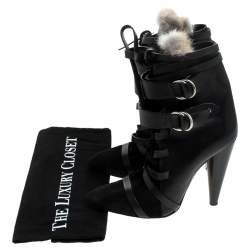 Pre Owned Isabel Marant Black Leather And Suede Royston Leather Ankle Boots Size 38