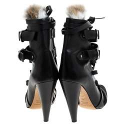 Pre Owned Isabel Marant Black Leather And Suede Royston Leather Ankle Boots Size 38