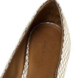 Isabel Marant Metallic Gold Foil Suede Skimmer Pointed Toe Ballet Flats Size 38