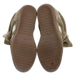 Pre Owned Isabel Marant Beige Suede Bekett Wedge Sneakers Size 37