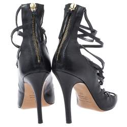 Isabel Marant Black Leather Paw Strappy Sandals Size 38