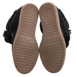 Pre Owned Isabel Marant Black Suede And Leather Bekett Wedge High Top Sneakers Size 38