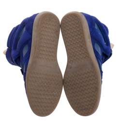 Pre Owned Isabel Marant Blue Suede and Leather Bekett High Top Sneakers Size 38