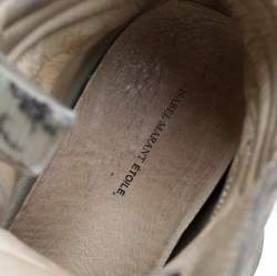 Isabel Marant Light Olive Green Suede Bekett Wedge Sneakers Size 37