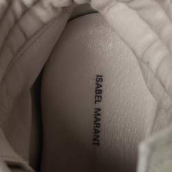 Pre Owned Isabel Marant Grey/Brown Suede And Leather Bekett Wedge Sneakers Size 37