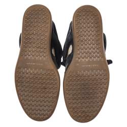 Pre Owned Isabel Marant Black Suede And White Canvas Bekett Wedge Sneakers Size 38