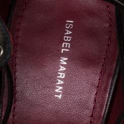 Pre Owned Isabel Marant Black Leather Eyelet Embellished Lace Up Lelie Sandals Size 38