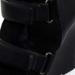 Isabel Marant Black Suede and Leather Scarlet Wedge Boots Size 37