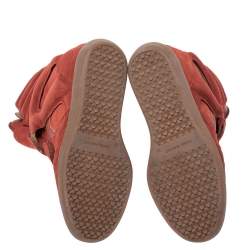 Pre Owned Isabel Marant Red Suede Bekett Wedge Sneakers Size 36