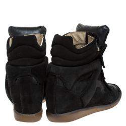 Pre Owned Isabel Marant Black Suede And Leather Bekett Sneakers Size 38