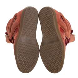 Pre Owned Isabel Marant Indian Red Suede Bekett Wedge Sneakers Size 39