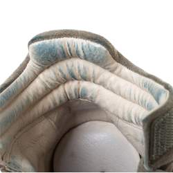 Pre Owned Isabel Marant Olive Green Suede And Leather Trim Bekett Wedge Sneakers Size 37