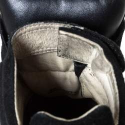 Pre Owned Isabel Marant Black Suede And Leather Bekett Wedge High Top Sneakers Size 38