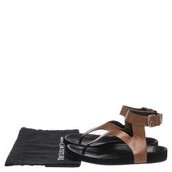 Pre Owned Isabel Marant Brown Leather Elwina Ankle Strap Sandals Size 41