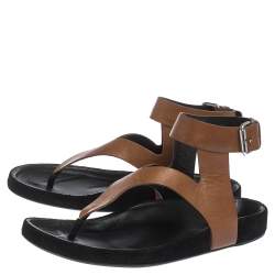 Pre Owned Isabel Marant Brown Leather Elwina Ankle Strap Sandals Size 41