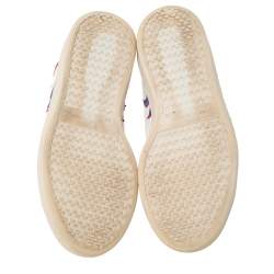 Pre Owned Isabel Marant White Canvas And Multicolor Leather Gilly Low Top Sneakers Size 38