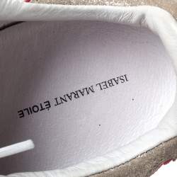 Pre Owned Isabel Marant White Canvas And Multicolor Leather Gilly Low Top Sneakers Size 38